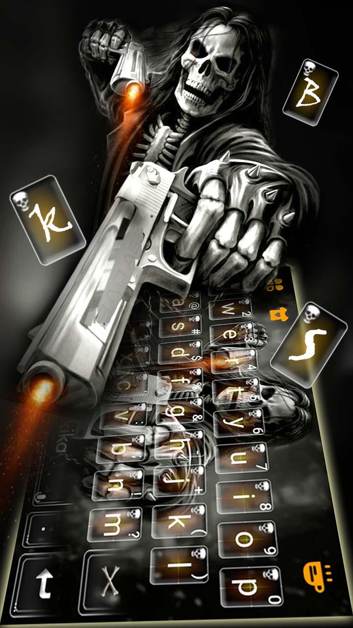 اسکرین شات 2 برنامه Badace Skull Guns Keyboard - cool gun theme