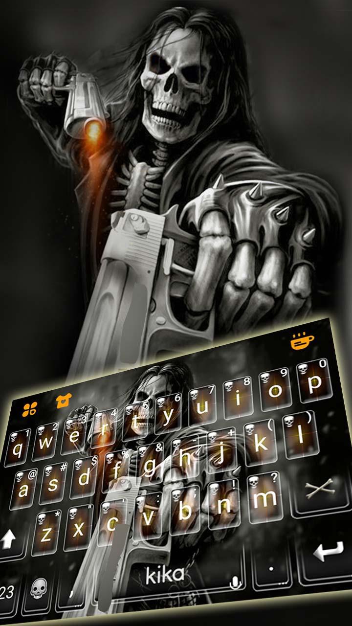 اسکرین شات 1 برنامه Badace Skull Guns Keyboard - cool gun theme