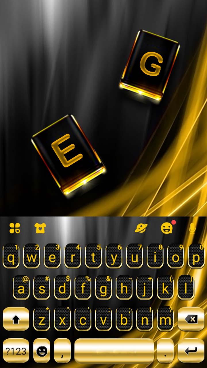 اسکرین شات 5 برنامه Black Gold Luxury Keyboard The