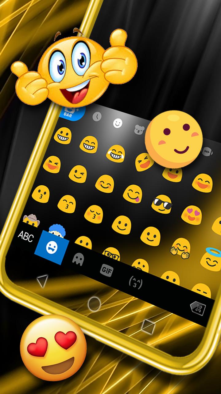 اسکرین شات 3 برنامه Black Gold Luxury Keyboard The