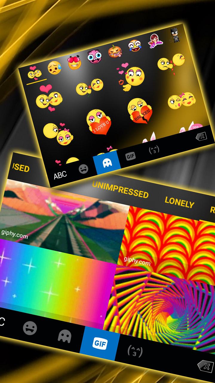 اسکرین شات 4 برنامه Black Gold Luxury Keyboard The