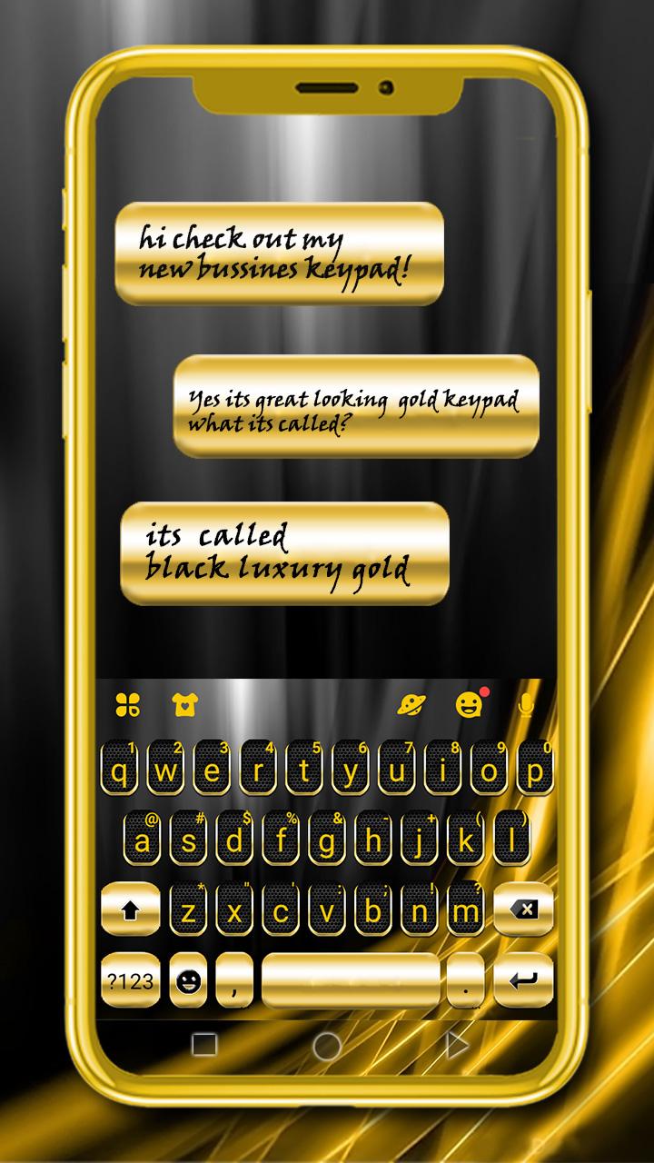 اسکرین شات 1 برنامه Black Gold Luxury Keyboard The