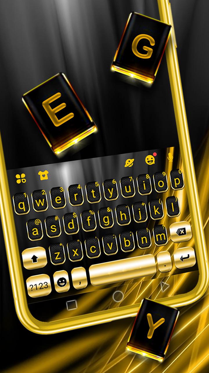 اسکرین شات 2 برنامه Black Gold Luxury Keyboard The