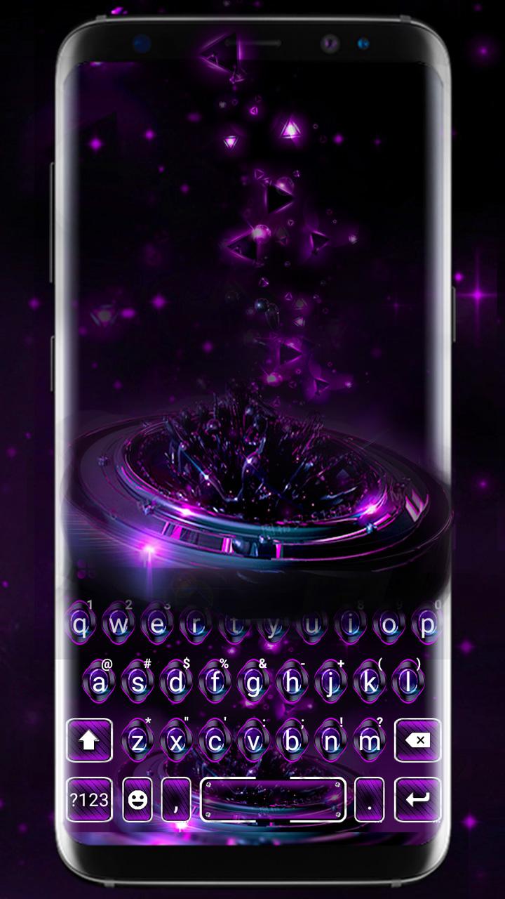 اسکرین شات 1 برنامه Black Neon Tech Keyboard Theme