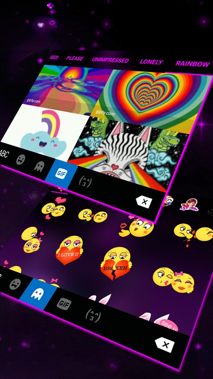 اسکرین شات 4 برنامه Black Neon Tech Keyboard Theme