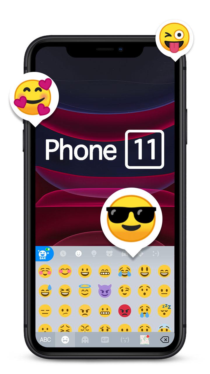 اسکرین شات 3 برنامه Black Phone 11 Keyboard Theme
