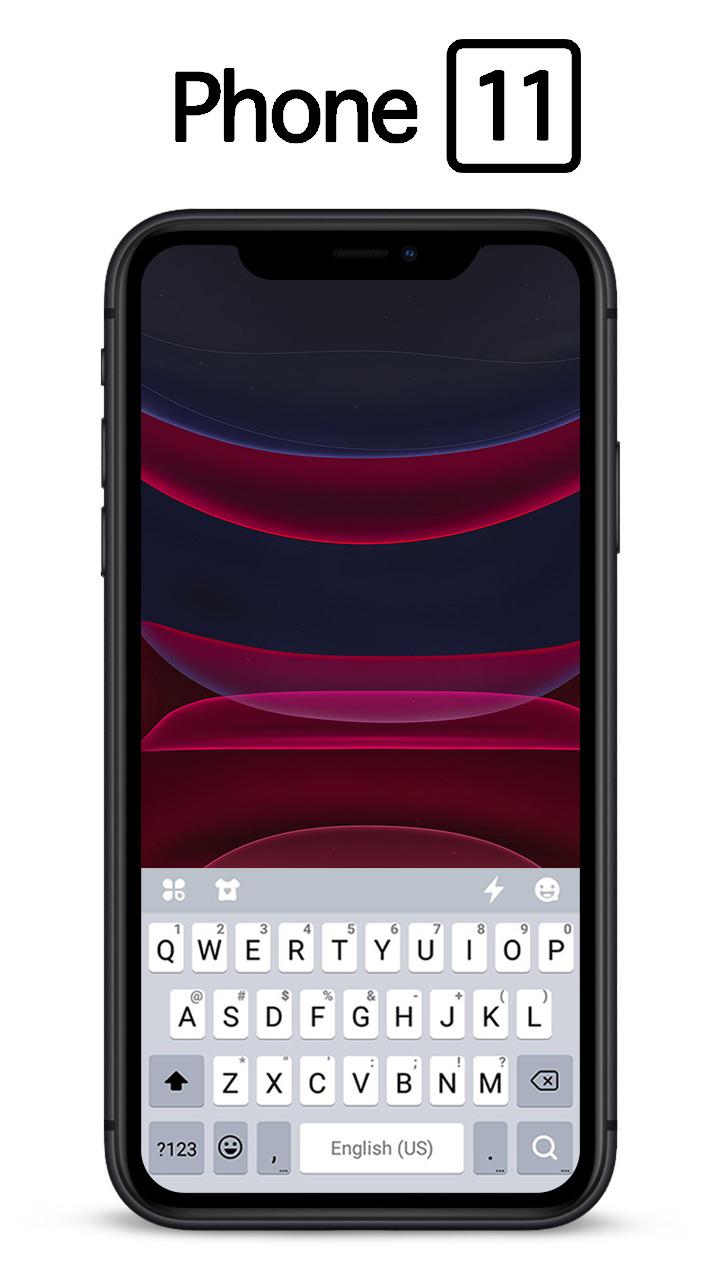 اسکرین شات 1 برنامه Black Phone 11 Keyboard Theme