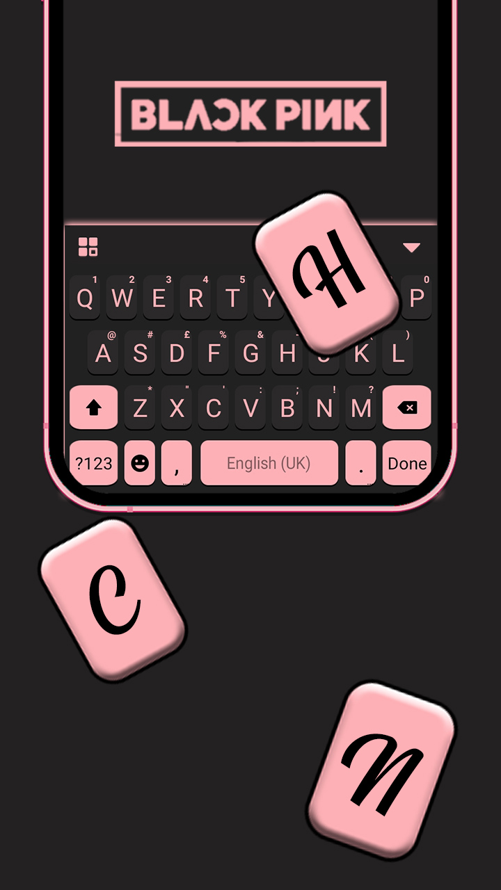 اسکرین شات 2 برنامه Black Pink Blink Keyboard Back