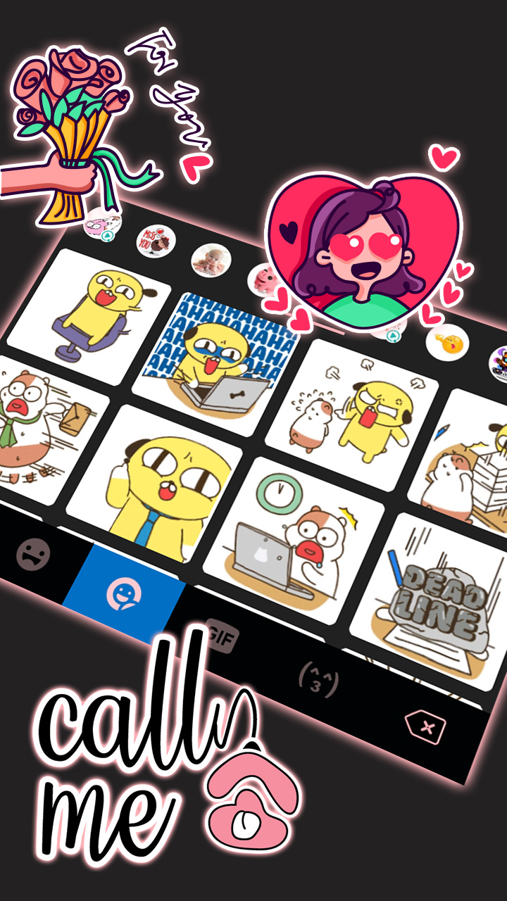 اسکرین شات 4 برنامه Black Pink Blink Keyboard Back