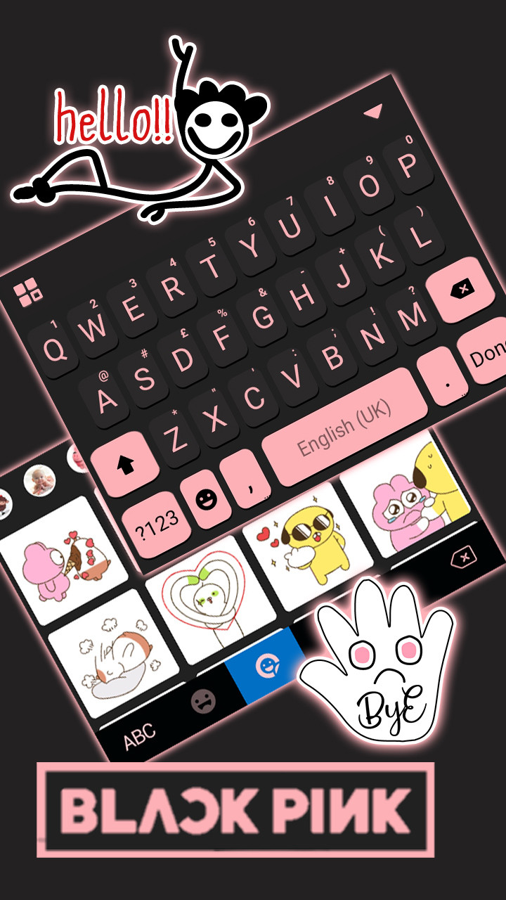 اسکرین شات 3 برنامه Black Pink Blink Keyboard Back