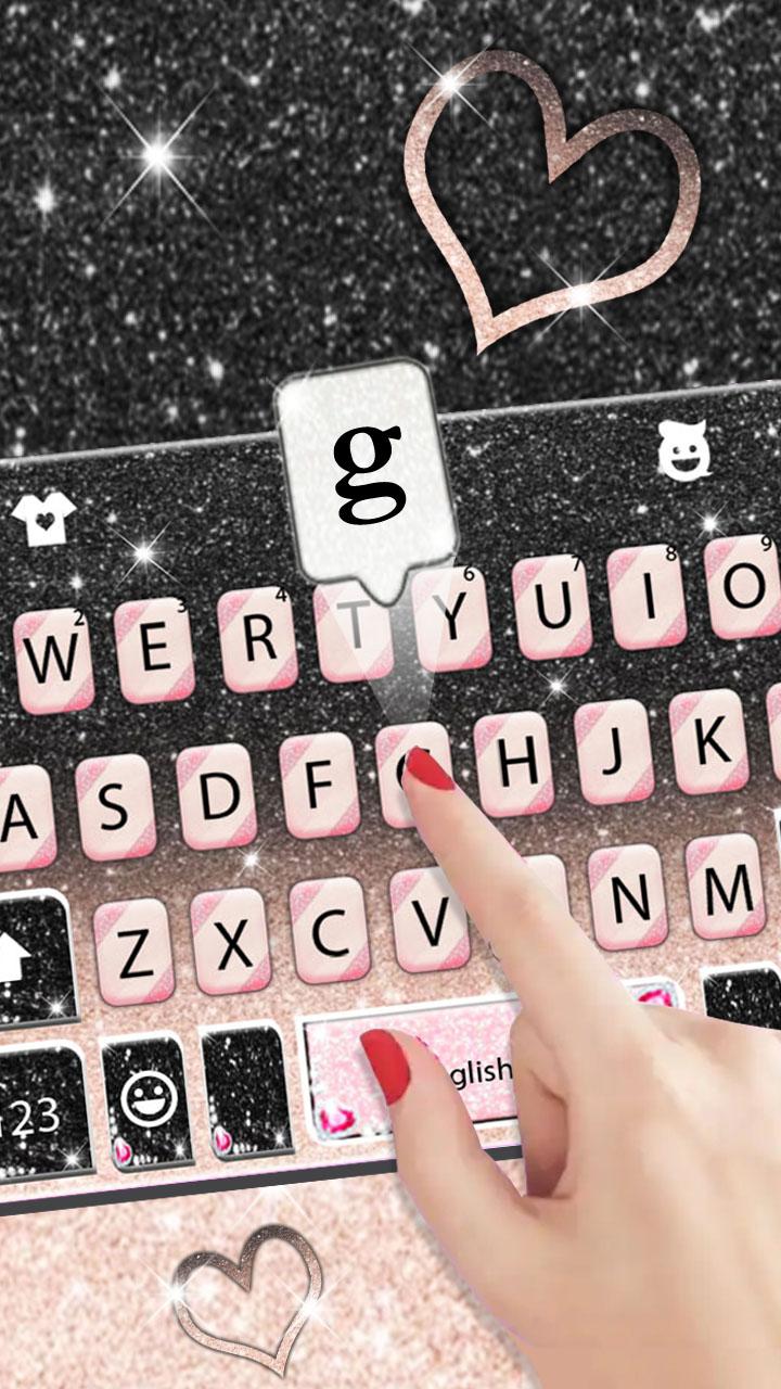 اسکرین شات 3 برنامه Black Pink Glitter Keyboard Theme