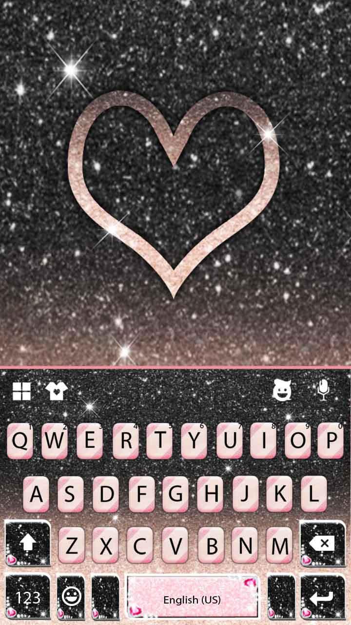 اسکرین شات 5 برنامه Black Pink Glitter Keyboard Theme