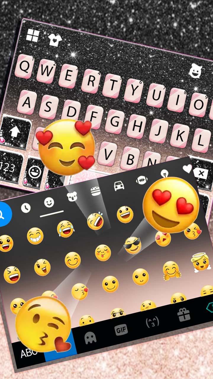 اسکرین شات 4 برنامه Black Pink Glitter Keyboard Theme