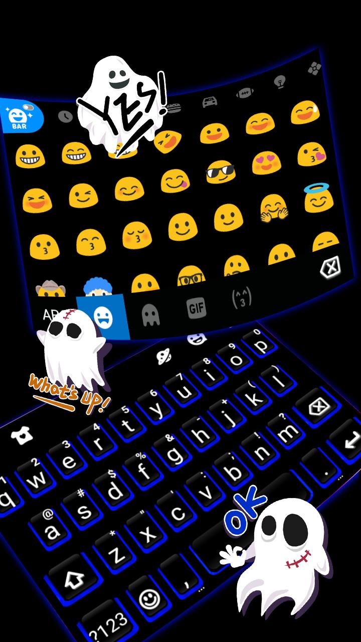 اسکرین شات 3 برنامه Blue Black Keyboard Theme