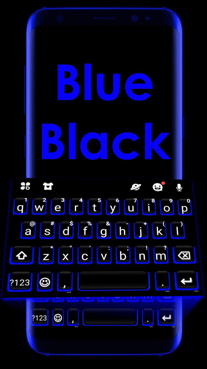اسکرین شات 1 برنامه Blue Black Keyboard Theme