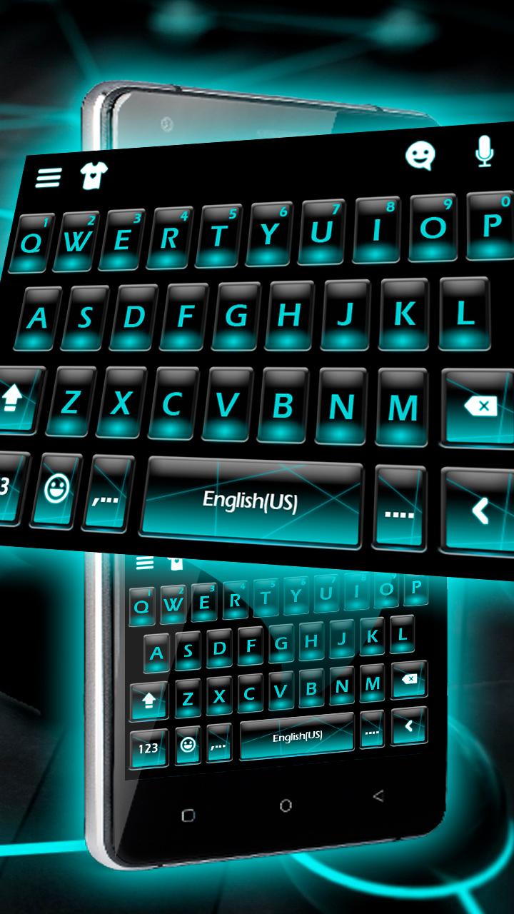 اسکرین شات 1 برنامه Blue Neon Fonts Tech Beam Keyb