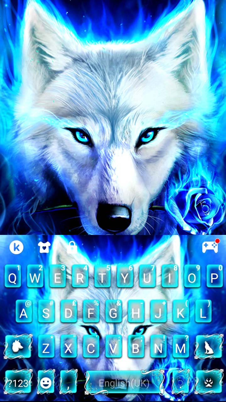 اسکرین شات 5 برنامه Blue Night Wolf Keyboard Theme