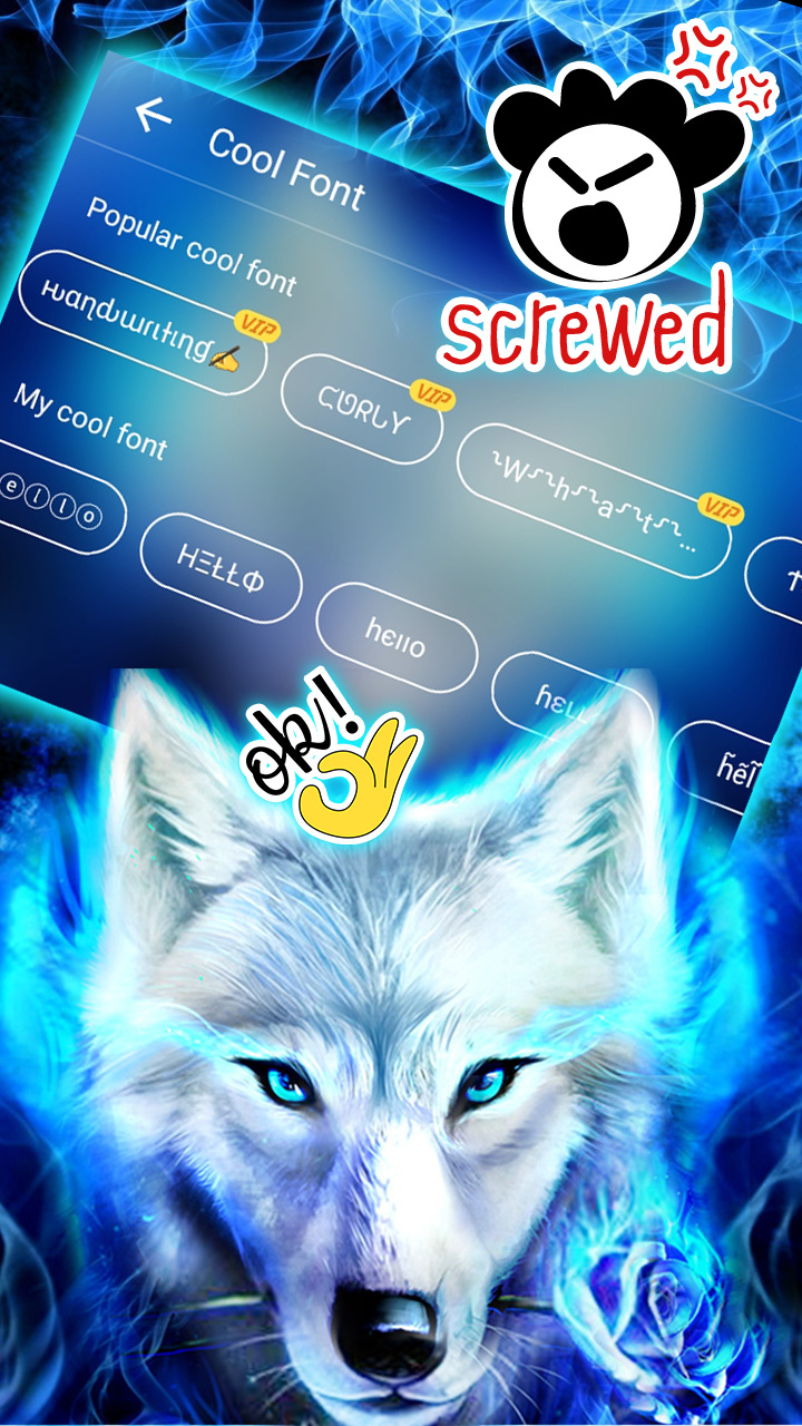 اسکرین شات 2 برنامه Blue Night Wolf Keyboard Theme