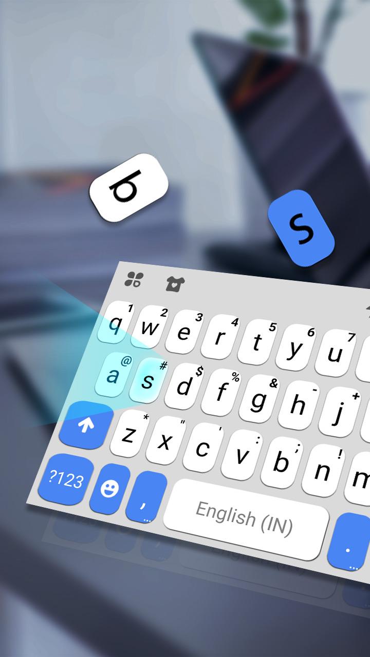 اسکرین شات 1 برنامه Blue White Chat Keyboard Theme