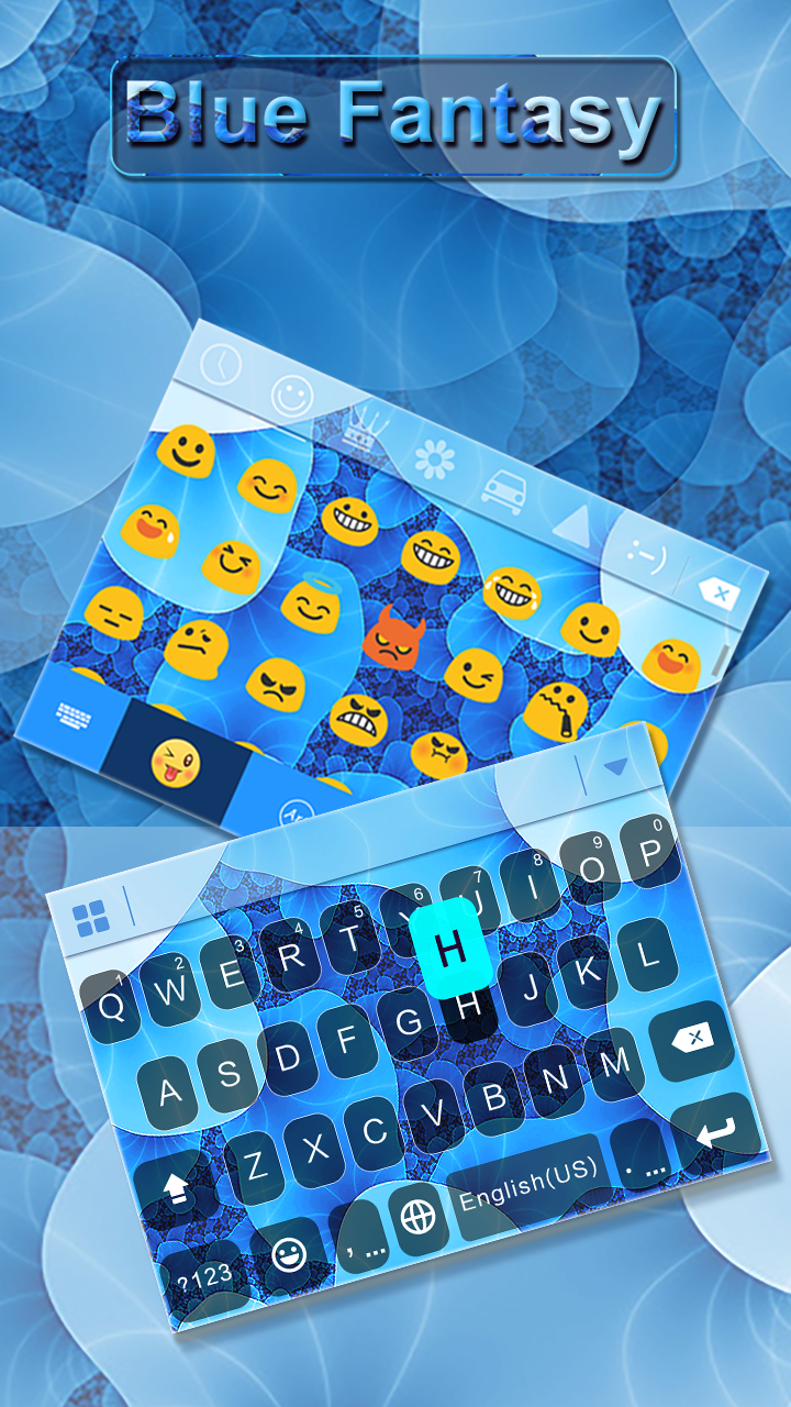 اسکرین شات 3 برنامه Blue Fantasy Keyboard Backgrou