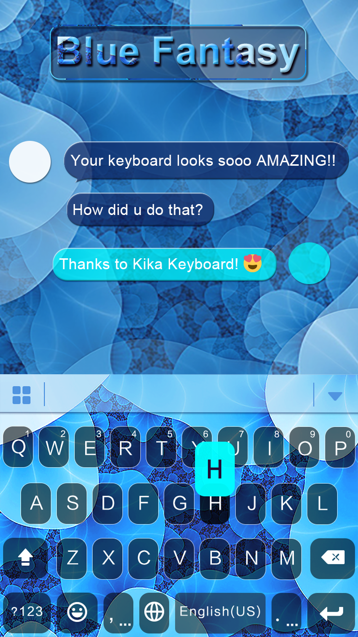 اسکرین شات 1 برنامه Blue Fantasy Keyboard Backgrou