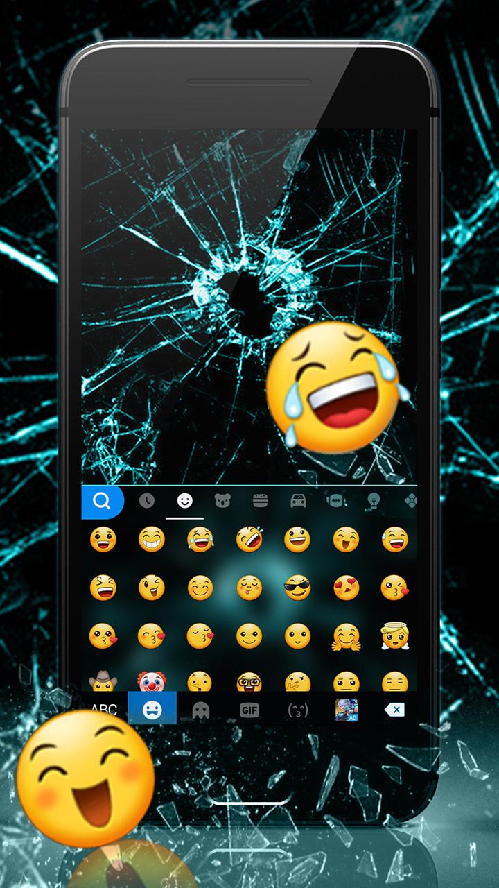 اسکرین شات 2 برنامه Broken Crush Glass Keyboard Ba