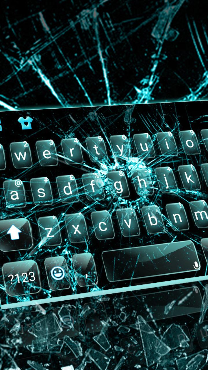 اسکرین شات 1 برنامه Broken Crush Glass Keyboard Ba