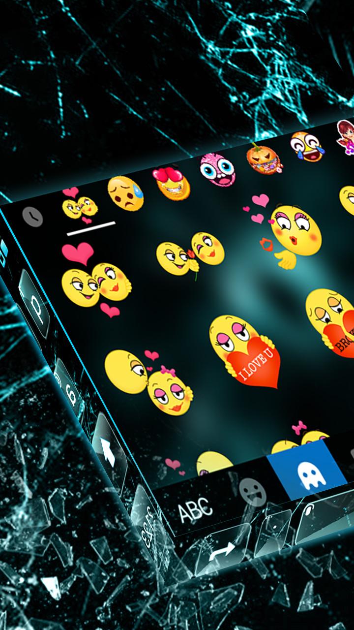 اسکرین شات 3 برنامه Broken Crush Glass Keyboard Ba