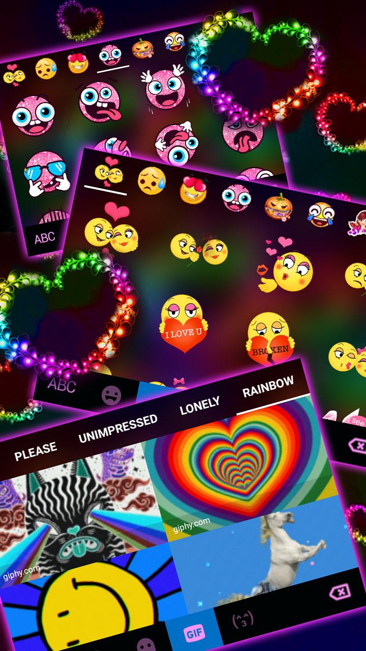 اسکرین شات 4 برنامه Colorful Hearts Keyboard Theme