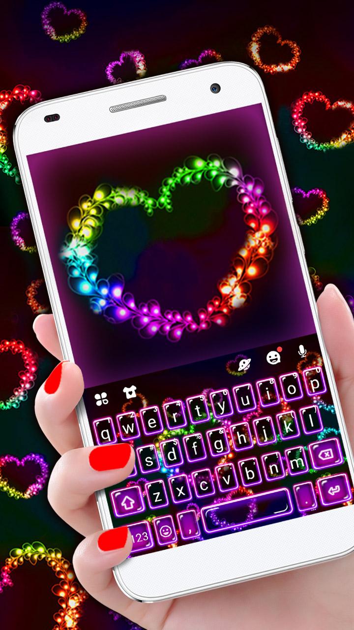 اسکرین شات 2 برنامه Colorful Hearts Keyboard Theme