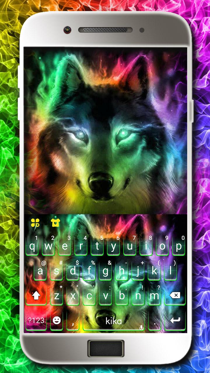اسکرین شات 2 برنامه Colorful Wolf Keyboard Theme
