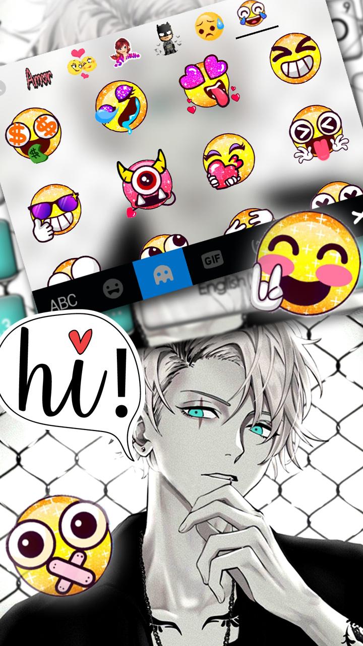 اسکرین شات 3 برنامه Cool Anime Boy Keyboard Theme