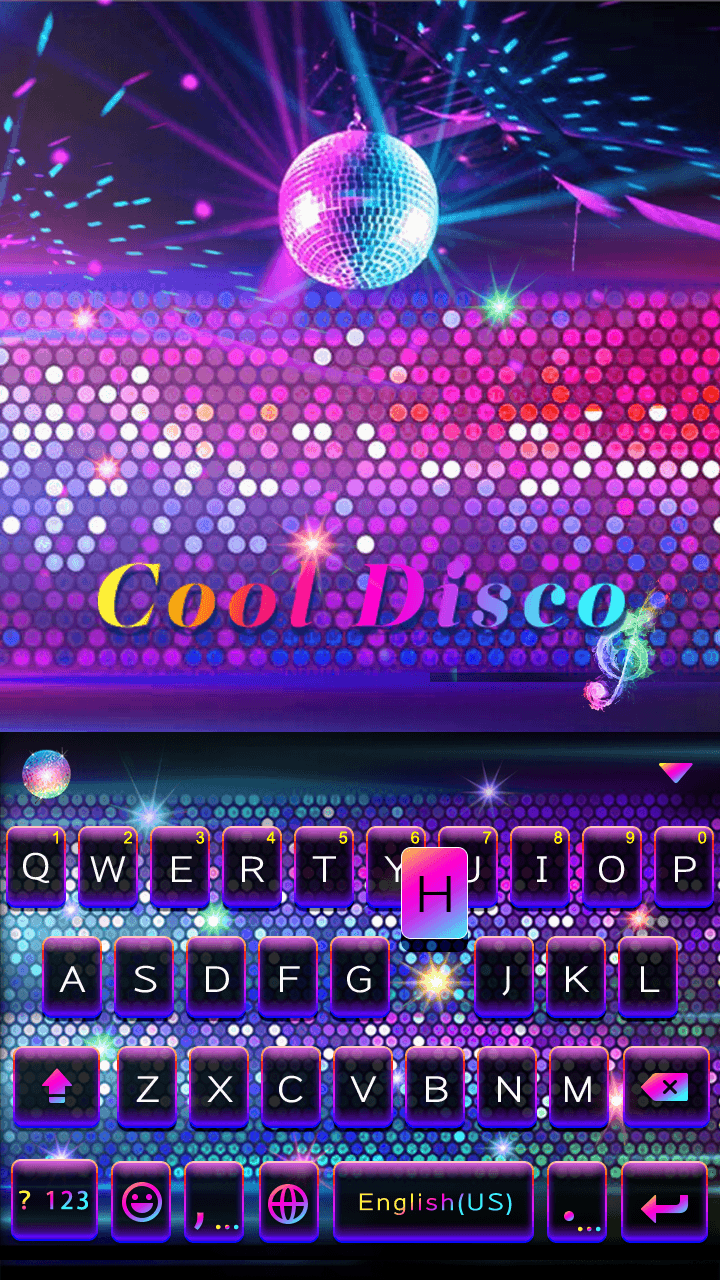 اسکرین شات 1 برنامه Cool Disco Keyboard Background