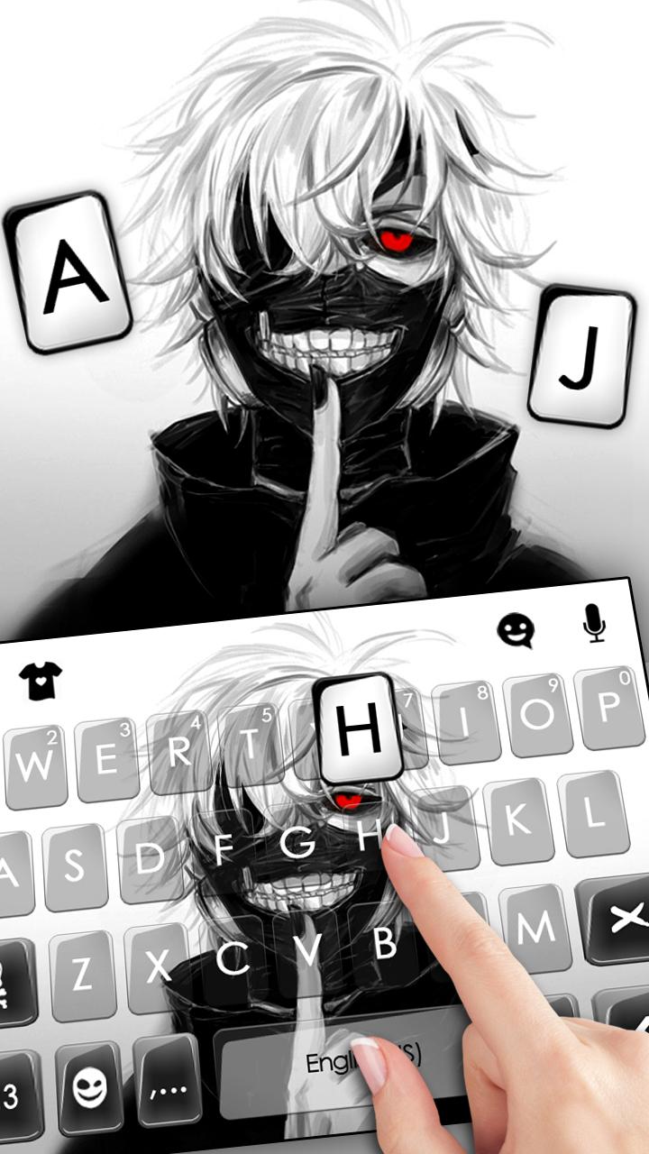 اسکرین شات 2 برنامه Creepy Mask Man Keyboard Theme