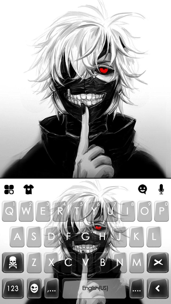 اسکرین شات 5 برنامه Creepy Mask Man Keyboard Theme