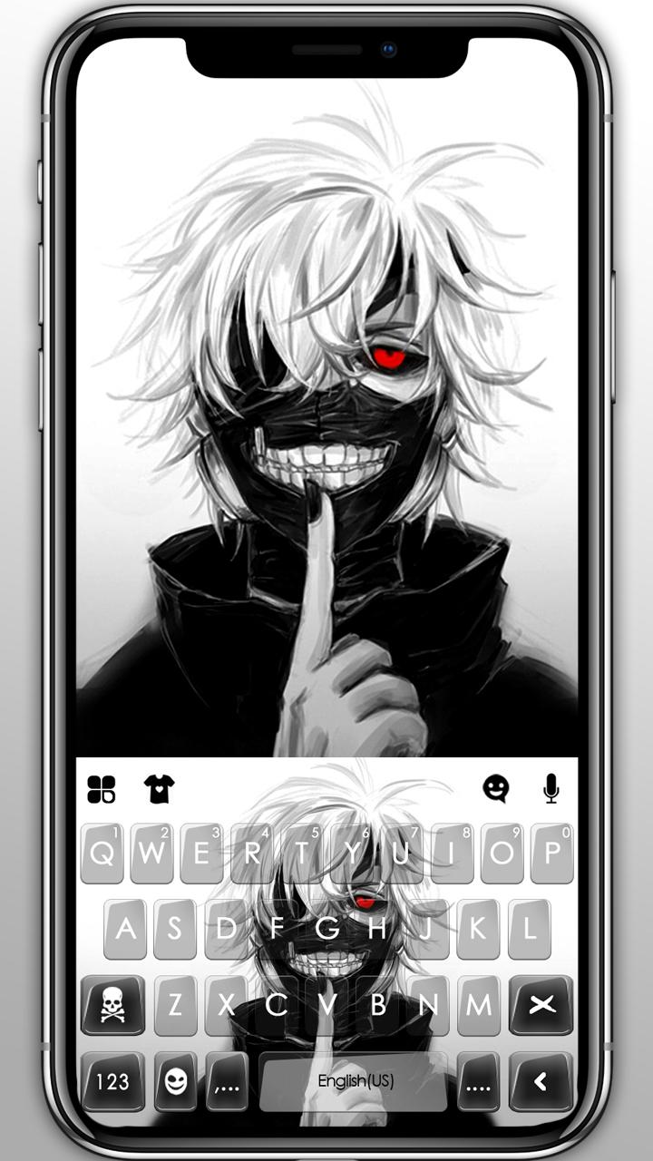اسکرین شات 1 برنامه Creepy Mask Man Keyboard Theme
