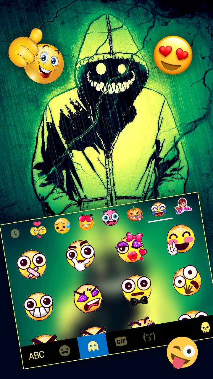 اسکرین شات 3 برنامه Creepy Smile Keyboard Theme
