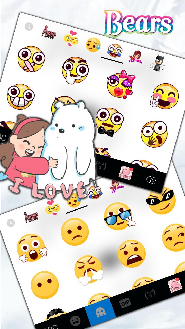 اسکرین شات 4 برنامه Cute Bear2 Keyboard Theme
