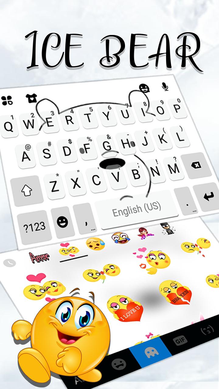 اسکرین شات 3 برنامه Cute Bear2 Keyboard Theme