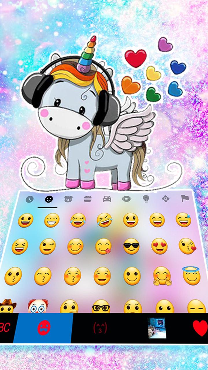 اسکرین شات 3 برنامه Cute Dreamy Unicorn Keyboard Background