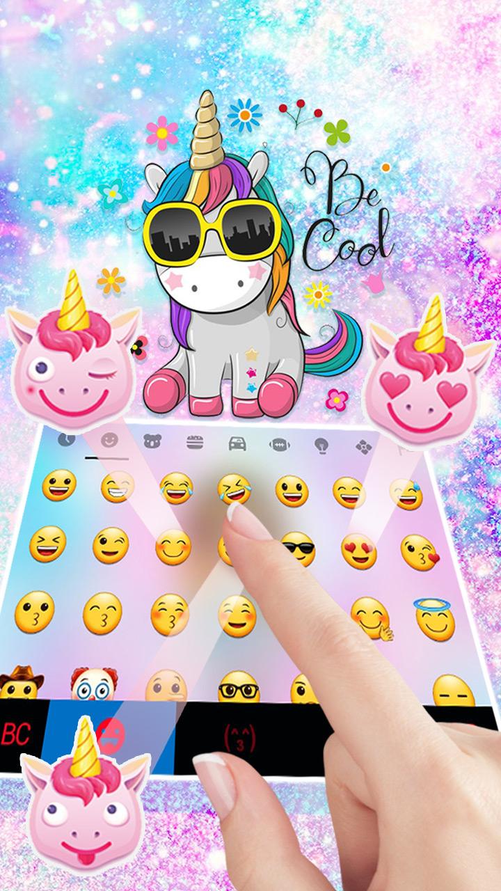 اسکرین شات 4 برنامه Cute Dreamy Unicorn Keyboard Background