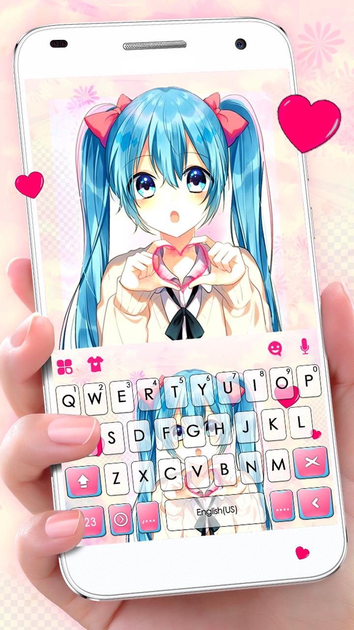 اسکرین شات 1 برنامه Cute School Girl Keyboard Theme