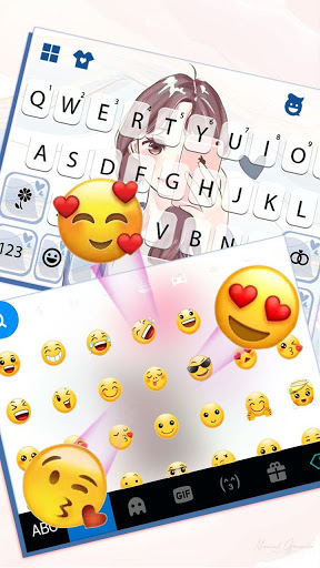 اسکرین شات 4 برنامه Cute Selfie Girl Keyboard Theme