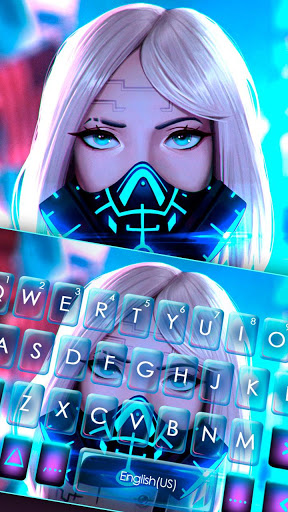 اسکرین شات 1 برنامه Cyber Punk Girl Keyboard Theme