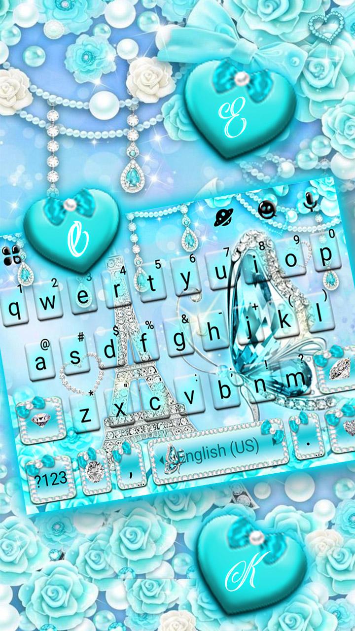 اسکرین شات 2 برنامه Diamond Paris Butterfly Keyboard Theme