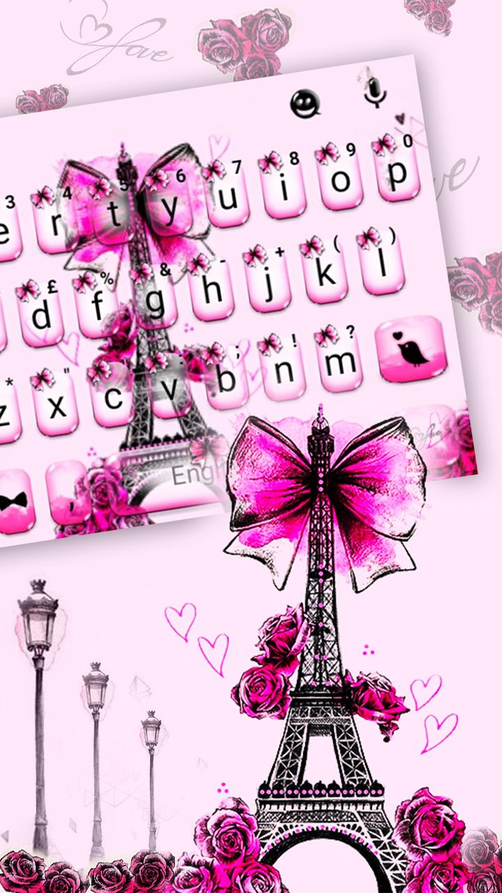 اسکرین شات 2 برنامه Eiffel Tower Pink Bow Keyboard