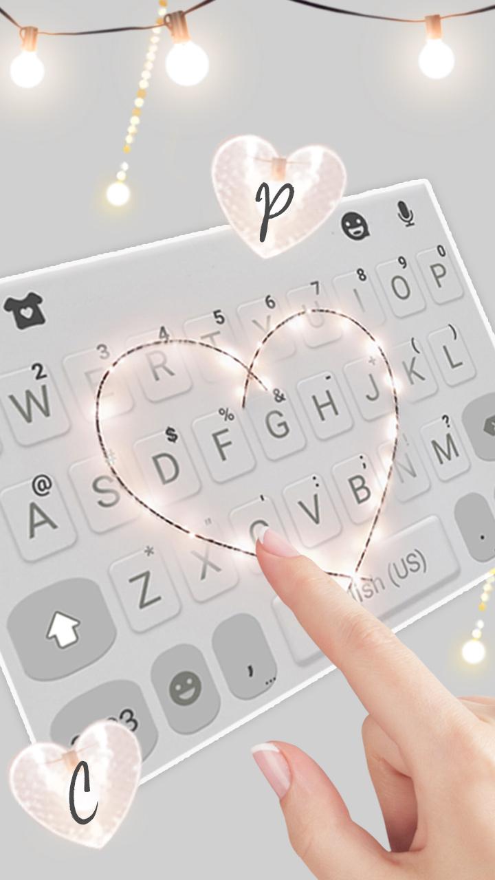 اسکرین شات 2 برنامه Fairy Lights Heart Keyboard Background