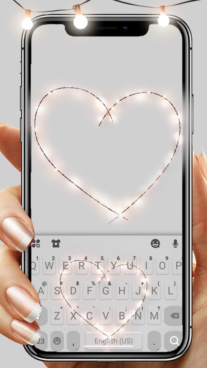 اسکرین شات 1 برنامه Fairy Lights Heart Keyboard Background
