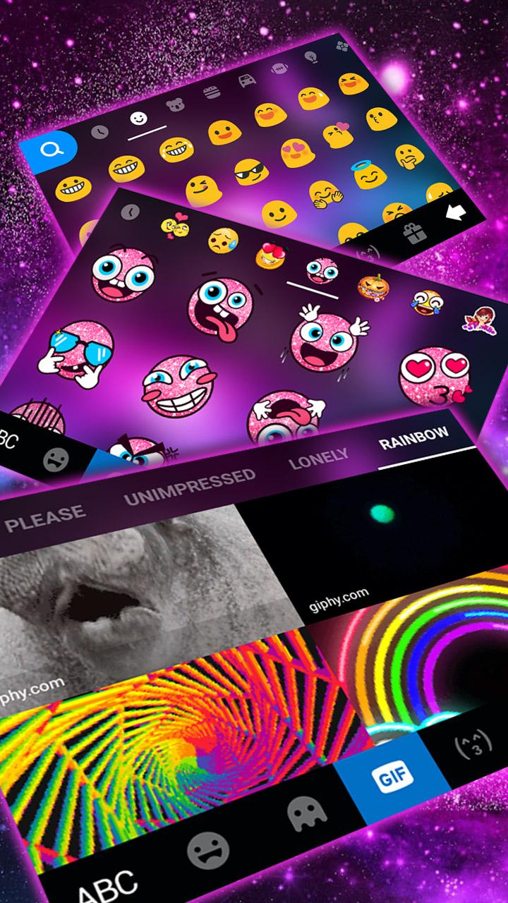اسکرین شات 4 برنامه Fantasy Galaxy Keyboard Theme