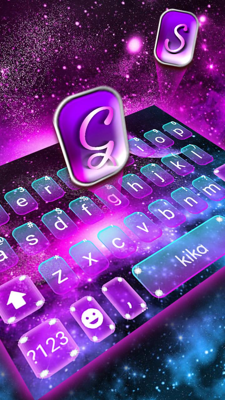 اسکرین شات 2 برنامه Fantasy Galaxy Keyboard Theme